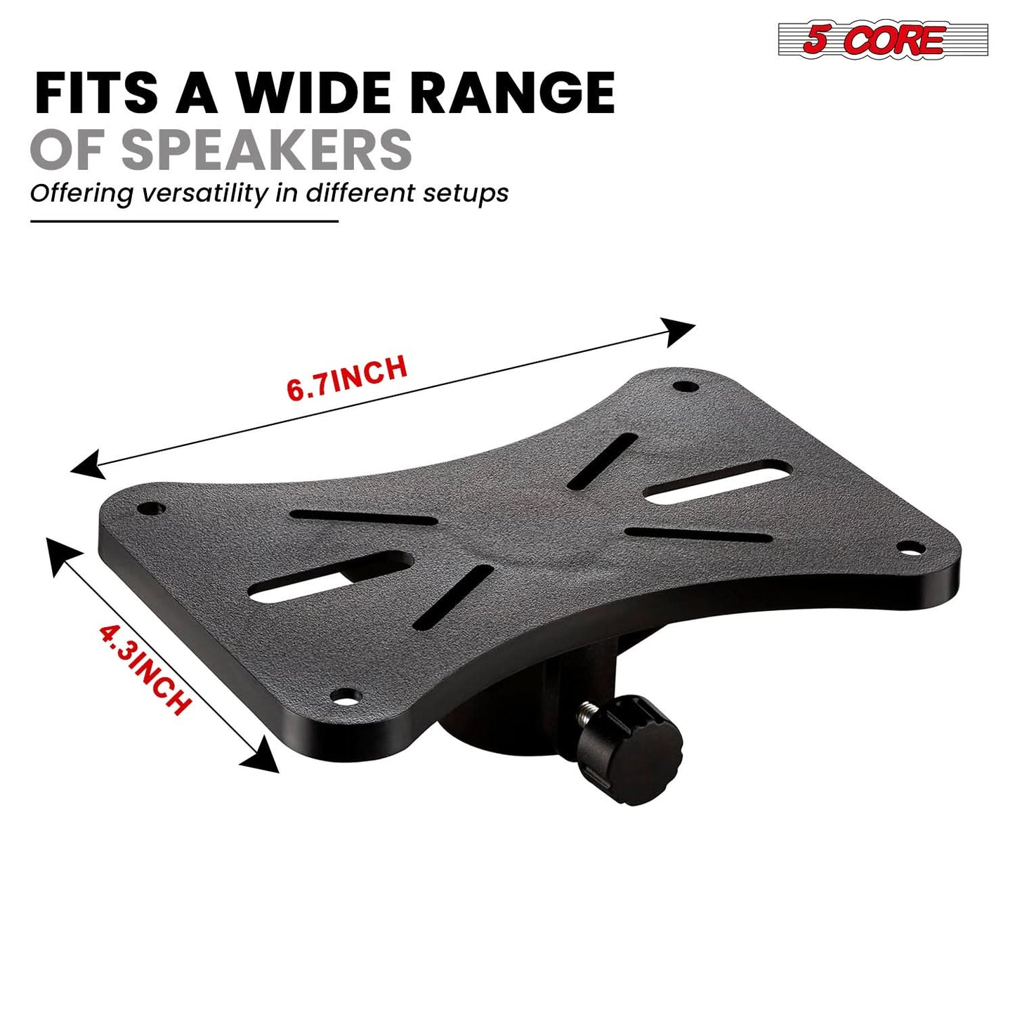 5Core Speaker Stand Tripod Floor Short Adjustable DJ Studio Monitor Stands Pole Mount BLACK
