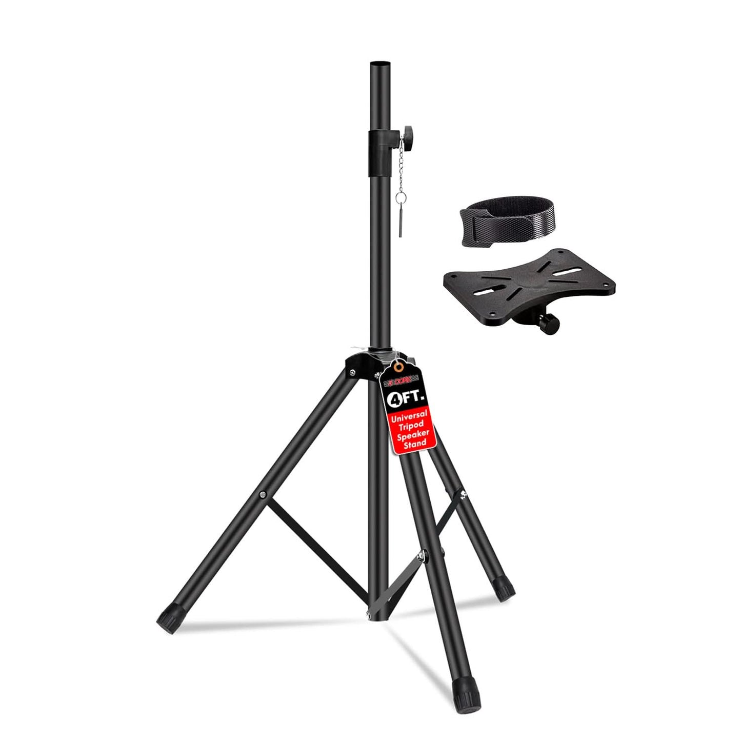 5Core Speaker Stand Tripod Floor Short Adjustable DJ Studio Monitor Stands Pole Mount BLACK