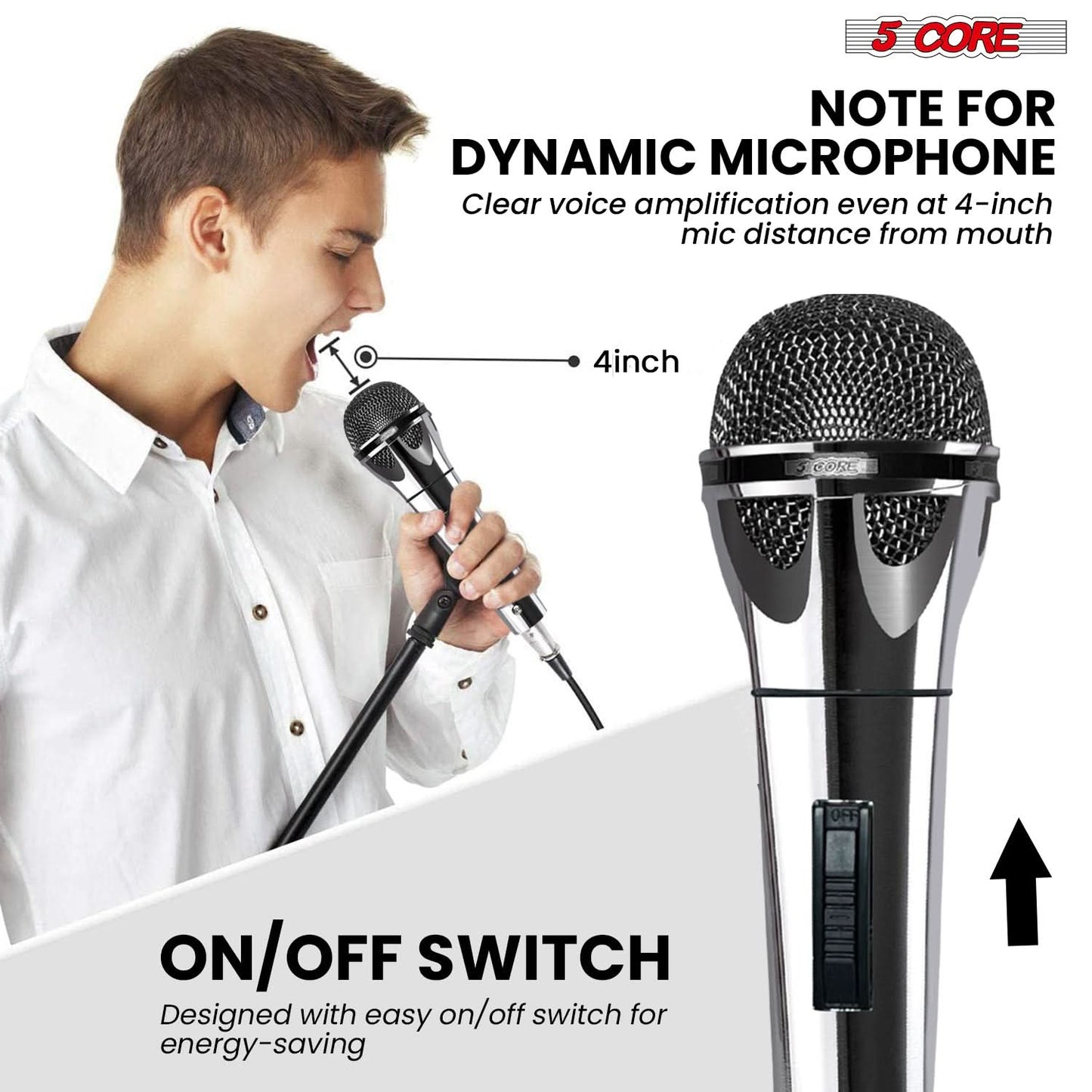 5Core XLR Microphone Dynamic Mic Karaoke Singing Studio Mics Handheld Microfono-2