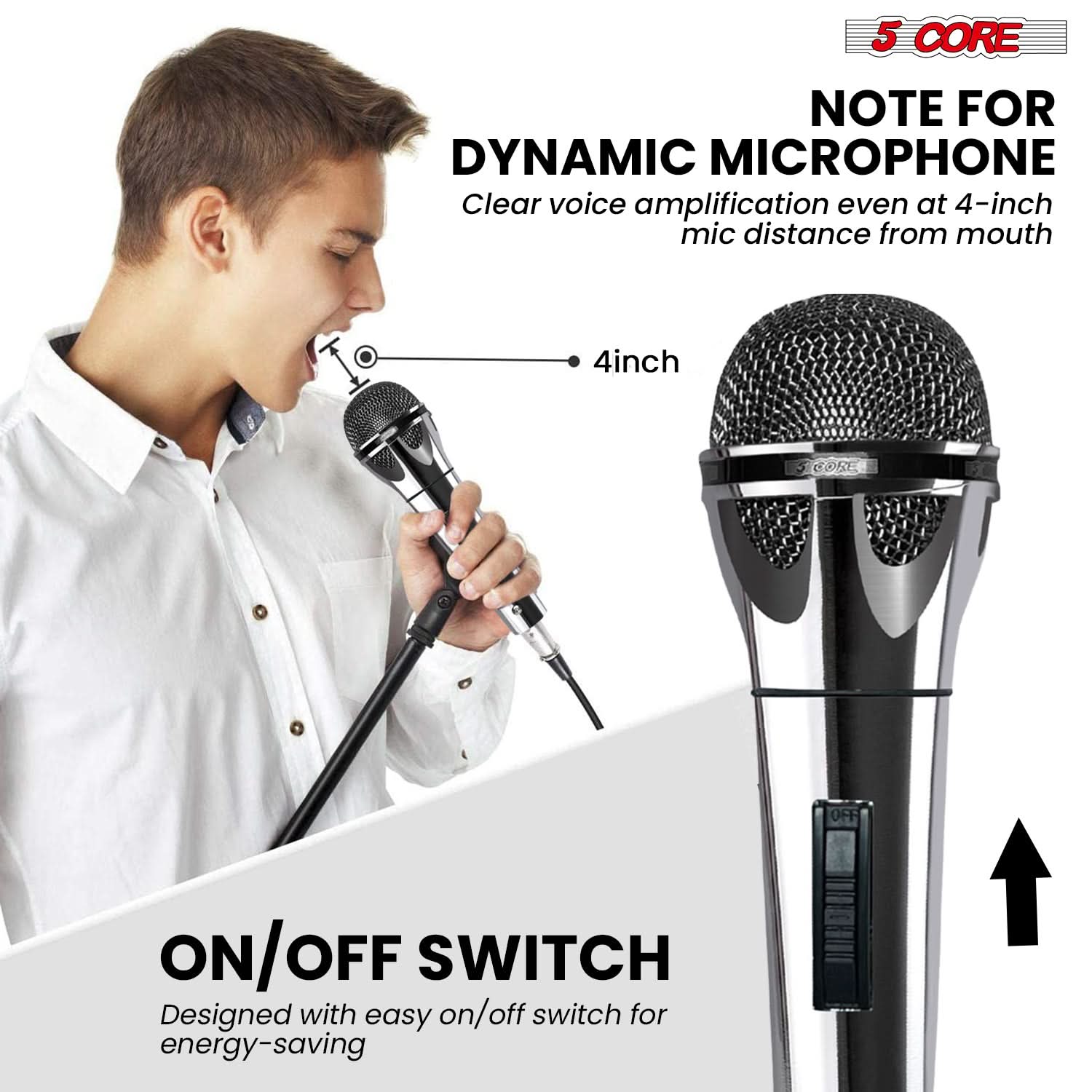 5Core XLR Microphone Dynamic Mic Karaoke Singing Studio Mics Handheld Microfono-2