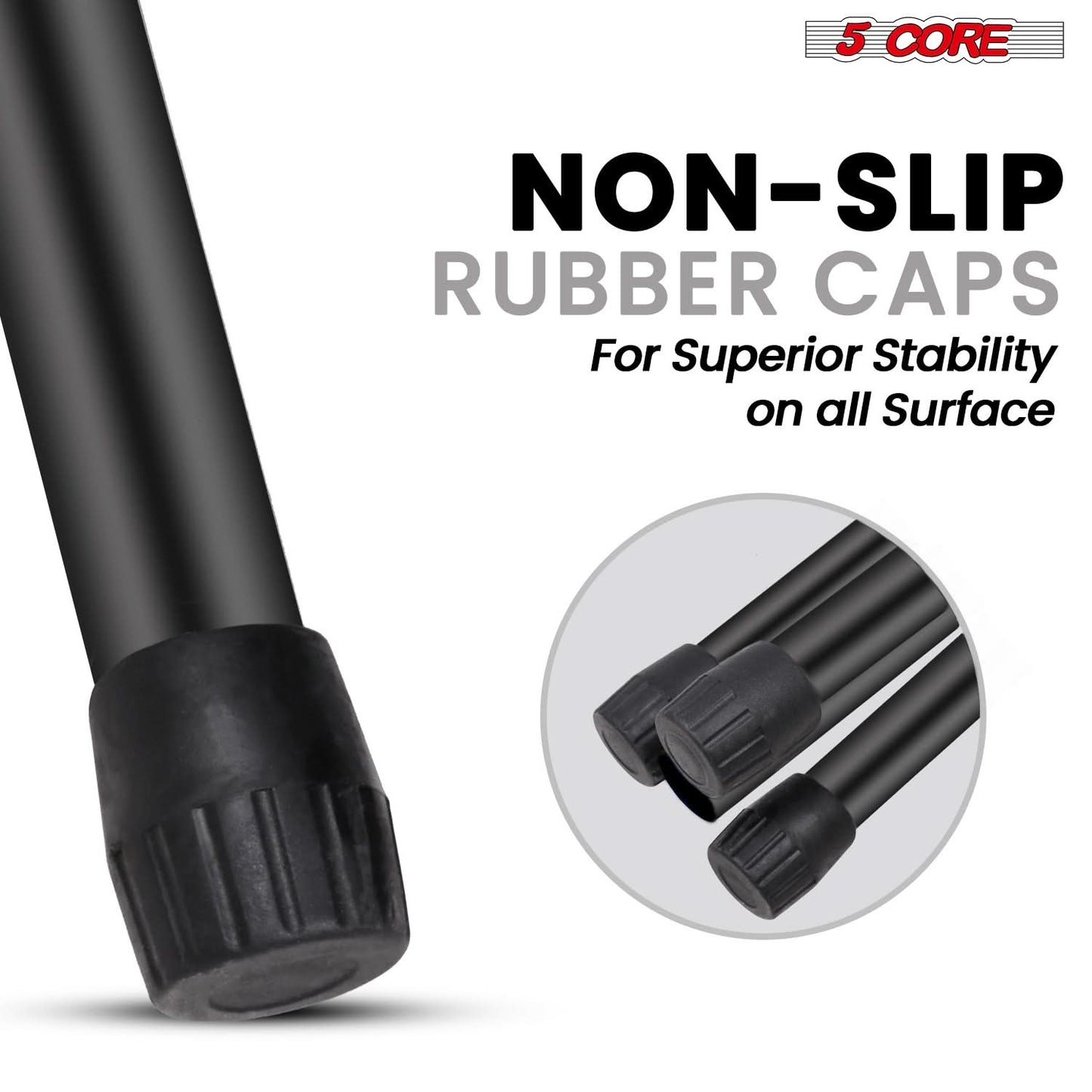 5Core Speaker Stand Tripod Floor Short Adjustable DJ Studio Monitor Stands Pole Mount BLACK