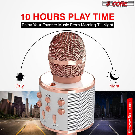 5Core Wireless Karaoke Microphone Bluetooth Mic Portable Handheld Microfonos Inalambricos COPPER